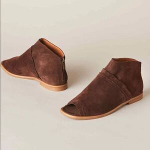 Sundance Eowyn Brown Suede Peep Toe Size 41 (9.5-10)